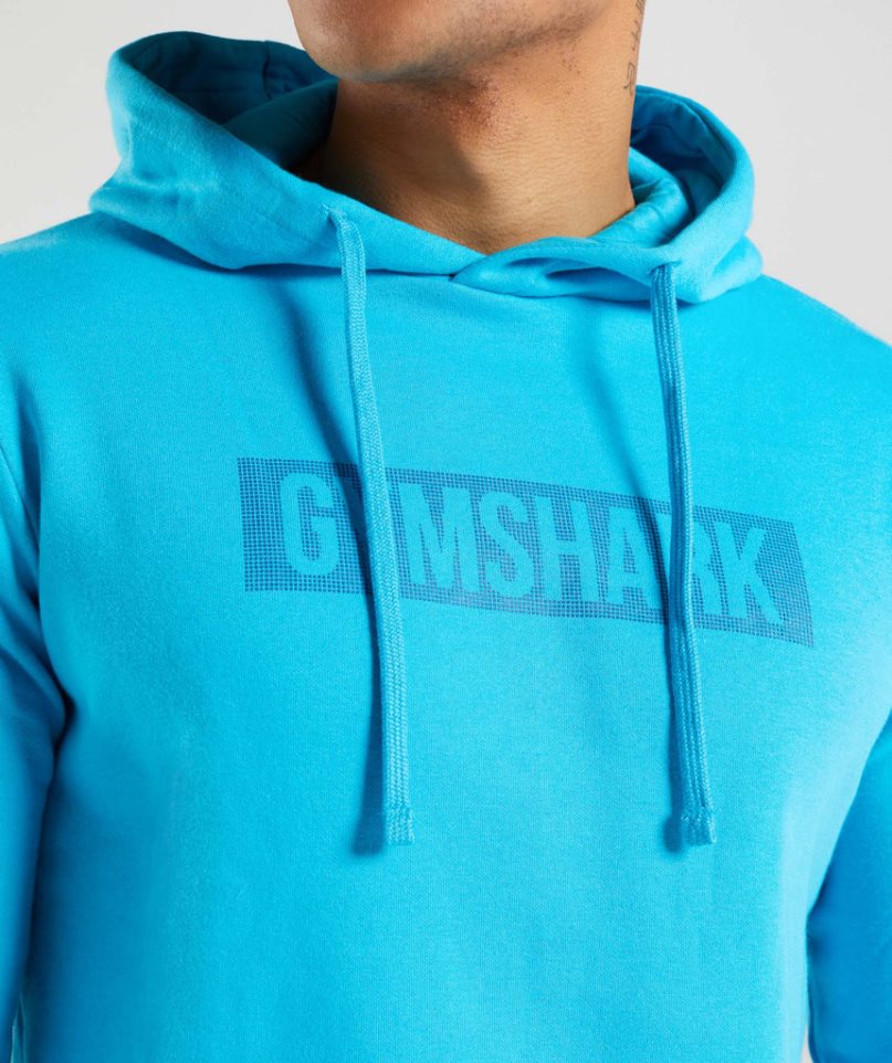 Men's Gymshark Block Hoodie Turquoise | CA 36D0AN